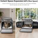 Cat Carrier Soft Sided, Expandable Pet Carrier for Medium Small Pets, Collapsible Travel Carrier with Hard Shell, 360 Panoramic Mesh