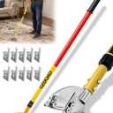 Long Handle Carpet Cutter Tool, Heavy Duty Stand Up Roller Carpet Cutteing, 43"-77"