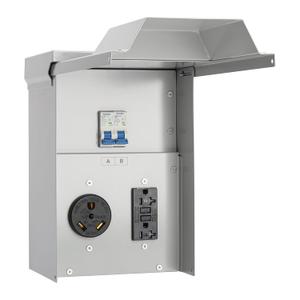 briidea Temporary Power Outlet Panel, RV Panel Outlet with a 20, 30 Amp Receptacle Installed, Prewired, Weatherproof