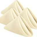 Utopia Home [24 Pack, Ivory] Cloth Napkins 17x17 Inches, 100% Polyester Hemmed Edges, Washable and Reusable Ideal for Parties, Weddings and Dinners