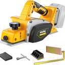 15000 RPM Cordless Handheld Planer Compatible with DeWalt 20V Battery 3-1/4 Inch Electric Planer - Power Hand Wood Planer for Woodworking, Carpentry, and Home DIY (No Battery) (Yellow)