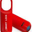 Smart Fingerprint Padlock for Locker, Small Rechargeable Fingerprint Lock, Keyless Biometric Thumbprint Padlock for Gym School Locker, Suitcase, Backpack (Red)