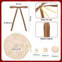 2 x 24 Pcs Velvet Bows for Christmas Tree and 12 Feet Wooden Beads Ornaments, 5x7 Inch Vintage Christmas Velvet Ribbon Bows for Xmas Garland Wreath Gift Wrapping Holiday Home Party Decorations (Khaki)