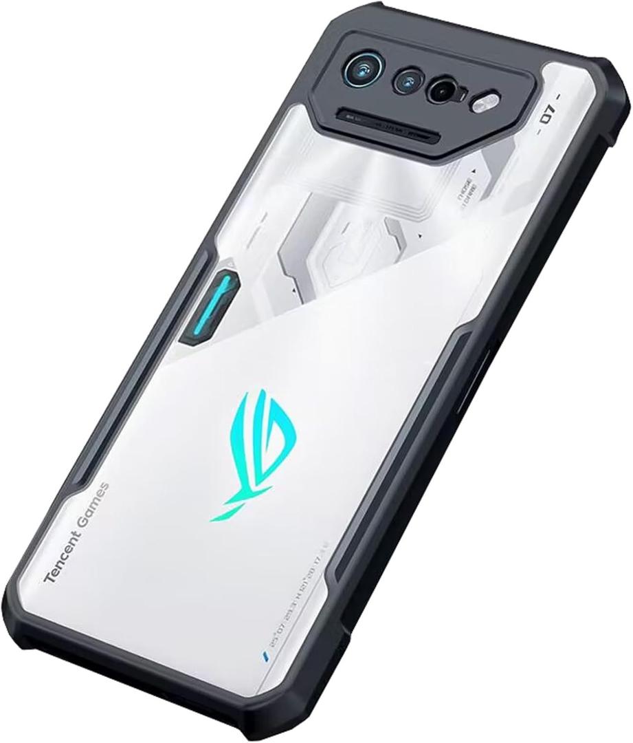 Case for ASUS ROG Phone 2 Case Clear PC Back Camera Protector Heavy Duty Armor Protective Slim & Ultimate Grip Anti-Fingerprint Anti-Scratch Bumper Case (Black)