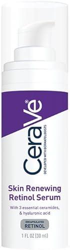 CeraVe Anti Aging Retinol Serum For Face, Encapsulated Retinol With Hyaluronic Acid, Niacinamide & Ceramides, Smooths Wrinkles & Fine Lines, Gentle Skin Brightening Serum, Fragrance Free, 1 Oz