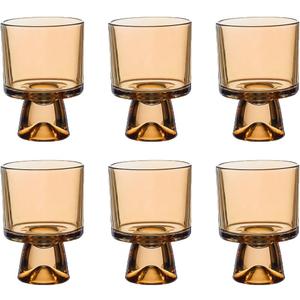 8 oz Glass Dessert Cups (Set of 5): Exquisite dessert cups for pudding, sundae, ice cream, cake, fruits, salads and cocktails - Also perfect for use as trifle bowls. (amber)