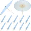 Sadnyy Paper Umbrellas Paper Decorative Chinese Japanese Parasol Umbrella DIY Oiled Painting Umbrellas Crafts for Wedding Bridal Party Decor, 33 Inches, 12 Pcs