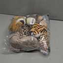 Zhanmai 6 Pieces Safari Stuffed Animals Plush Jungle Animal Toys Set for Boys Girls, Lion Elephant Zebra Giraffe Tiger Monkey for Animal Themed Parties Student Award