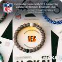 Lokai NFL Football Collection Beaded Bracelets for Men & Women - Silicone Jewelry Beaded Friendship Bracelet for Women & Men - Sports Team Gear, Apparel & Accessories (6 Inch - Small, Cincinnati Bengals Logo)