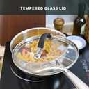 Antrader Glass Lid,7""Tempered Replacement Lid with Silicone Handle for Any Cookware（ID:7.03""-OD:7.56""), Clear,Silver,Black