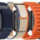 4 Pack Compatible with Apple Watch Ultra 3/2 Band 49mm 46mm 45mm 44mm 42mm Men Women,Breathable Trail Loop+Alpine Loop+Ocean+Nylon Sport Loop Band for iWatch Series 11/10/9/8/7/6/SE/5/4/3,Ultra 3 2 1 (Navy Blue/Orange Beige/Orange/Lake Green Black)