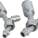 Air Conditioner Fitting Set #8 and #10 Female Oring Beadlock 45 Degree with R134a high and low pressure valve, A/C Refrigerant Hose Fitting