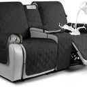 VANSOFY Loveseat Recliner Cover with Console 100% Waterproof Sofa Slipcovers Non-Slip Reclining Couch Cover Split Sofa Covers Furniture Protector for Pets, Dogs(Black)