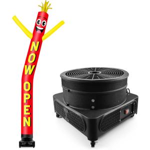 20FT Tall Inflatable Tube Man Now Open Wacky Wavy Dancing Guy with 1.5 HP Weather-Resistant Blower (18''Diameter) for Outdoor Decoration Advertising Business Promotion