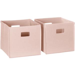 RiverRidge Kids 2pc Fabric Collapsible Storage Cube Organizers with Handles for Playroom Organization - Soft Pink
