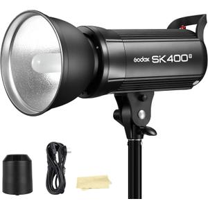 Godox SK400II Strobe Flash Light 400Ws with Standard Reflector, GN65 5600K 2.4G Studio Photo Strobe Monolight Light for Studio Shooting with 150W Modeling Lamp(Bowens Mount) (SK400 II)