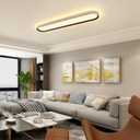 ADISUN Modern LED Ceiling Light Dimmable Linear Ceiling Light 39.4in Semi Flush Mount Long Lights with Remote Control and Side Lighting for Living Room Kitchen Dining Room, 2 Pack(65W)