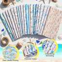Chumia 80 Pcs 10 x 10 Inch Summer Ocean Fabric in 20 Styles Vintage Beach Quilting Fabric Square Seashell Starfish Coral Precut Cloth Retro Ocean Quilting Strips for Summer Sewing DIY Craft Decor