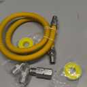 AMI PARTS 48" Flexible Gas Line Kit Yellow Coated, Gas Hose Connector Kit for Dryer, Stove, Water Heater,5/8" OD(1/2" ID) Stainless Steel Gas Line with Connector 1/2" MIP &1/2"FIP & 3/4"MIP Fitting