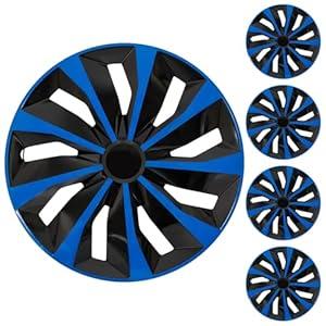 YOLOCKEY 15 inch Blue Wheel Rim Cover Hubcaps Replacement R15 Hub Caps Snap On Universal Wheel Rim Cover ABS Exterior Accessories for Car Trunk SUV Set of 4