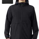 EIGIOO Men's Lightweight Jacket Windbreaker Packable Hooded Raincoat for Hiking Outdoor with Zippered Pocket 3XL