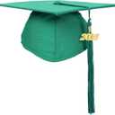 2 x Newrara Graduation Unisex Matte Adult Graduation Cap with Tassel (Green)
