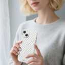 3 x Compatible with iPhone 13 & iPhone 14 Case, with Polka Dot Aesthetics Design Simple Case for Women Girl, Cute Fashion Soft TPU Slim Protection Phone Case for iPhone 14/13 6.1'' - White