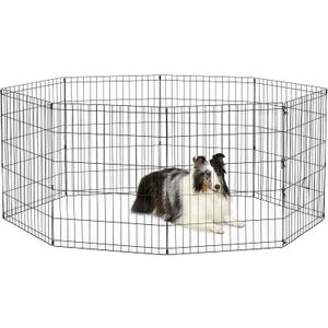 New World Dog Exercise Pen & Playpen, 24" W x 30" H, No Door, Black