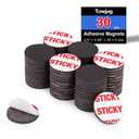 Round Magnets with Adhesive Backing, 30 Pieces Strong Adhesive Magnet Dots (Diameter 0.8 x 0.08) Anisotropic Circle Magnets for DIY, Art Projects, whiteboards & Fridge