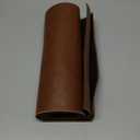 Brown Faux Leather Placemats Set of 6, Waterproof Kitchen Coffee Table Mats for Dining, Reversible PU Placemats in Crazy Horse Look, Oilproof Wipeable Bridle Leather Placemat for Office 12x18 Inch