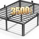 NKZ 18 Inch Metal Platform Bed Frame, Queen Size Bed Frame with Round Corner Legs, 3,500 lbs Heavy Duty Steel Slats Support, No Box Spring Needed, Easy Assembly, Noise Free