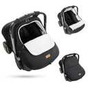 Bioby Winter Baby Car Seat Cover, Infant Car Seat Cover for Boy Girl, Roomy, Cozy, Warm, Waterproof Baby Carseat Covers Canopy with Thickened Fleece Lining, Breathable Hole, Universal Fitted Black