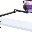 elitehood Long Arm iPad Desk Mount with Grommet Mounting Base, Heavy Duty Aluminum Tablet Holder for Desk, Swivel Arm Mount for iPad Pro 13/12.9 Air Mini, iPhone and 4.7-13in Tablets