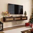 FurniNova Fully Assembled Floating TV Stand with Rattan Doors,47IN,Walnut
Fully Assembled plywood wall mounted media console enterrtainment center for 55 inch tv