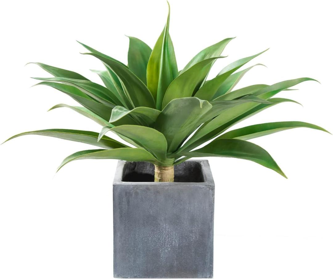 Velener Artificial Plant Outdoor Agave - Large Size UV Resistant Fake Agave Plants for Indoor and Outdoor Succulents Decor(28 Inch) (Green)