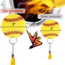48PCS Baseball Acrylic Keychain Blanks Kit,12 Baseball Keychain,12 Baseball Tassels Charm,12 Key Rings,12 Jump Rings
