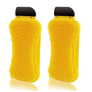 Pack of 2 Sponge Hero 3-in-1 Silicone Sponge Dish Washing Scrubs Scrapes & Squeegees 