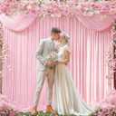 8 x 10 ft Baby Pink Backdrop Curtains Photo Background Panels Wrinkle Free Drapes for Backdrop Soft Long Curtains for Backdrop Decoration Princess Birthday Parties Wedding Bridal Shower