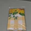 Romanstile Summer Tablecloth Rectangle, Sunflower Buffalo Plaid Decorative Table Cloths Stain Resistant Fabric Table Cover for Dinner/Party/Picnic/Indoor/Outdoor (Orange, 52 x 70 Inch)