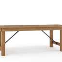 Flash Furniture Hercules Series 8' x 40" Rustic Solid Pine Folding Dining Table, Rectangular Antique Farmhouse Dining and Event Extension Table