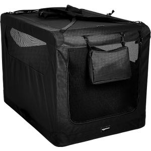 Amazon Basics Folding Portable Soft Pet Dog Crate Carrier Kennel, 42 x 31 x 31 inches, Black