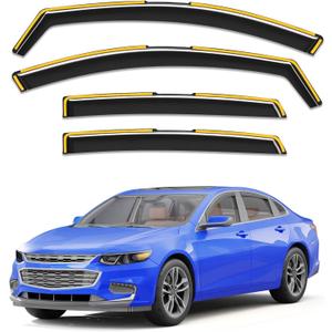 in-Channel Window Rain Guards Fit for Chevy Malibu 2016-2025(9 Gen),Rain Guards Visors Vent Visors Window Deflector, Vent Shades Car Accessories -4 pcs