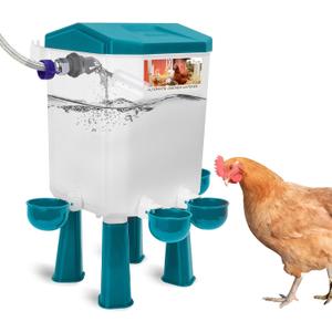 Automatic Chicken Waterer, Auto Water Refills
Float-Controlled Poultry Watering System, Connects Directly to 3/4" Faucet & Hose (No Fitting Required), Standing/Hanging Use