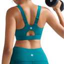 RUNNING GIRL Adjustable Straps High Impact Sports Bra (Green, S)