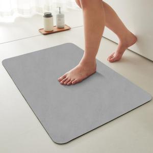 Thin Bath Mat, Bathroom Rugs Non Slip Washable, 24x36 Light Grey