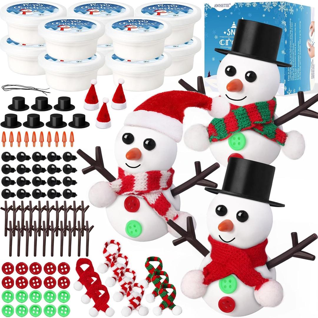 10 Pack Stocking Stuffers for Kids,Christmas Crafts for Kids Bulk,Build a Snowman Crafts Kit Modeling Clay,Christmas Stocking Stuffers Gifts Activities for Boys Girls