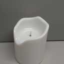 Homemory 6.3" x 8" Extra Large Outdoor Waterproof Candle with Auto 6-Hour Timer, Big Flameless Candle, Extra Wide and Tall Pillar Candle Battery Operated, White Plastic Made, Long Last for Months