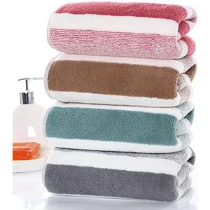SOFTBATFY Microfiber Towels - Absorbent Hand and Spa Towels for Hair, Sports, and Travel (Stripe-Cabana)
