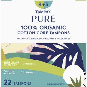 Tampax PURE COTTON 22-pack (11 Regular/11 Super)