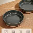 OTAGO 8" Stoneware Salad and Pasta Bowls Set of 6 with Partially Unglazed Base, Scratch Resistant Ceramic Dish Set, Microwave & Dishwasher Safe，Brown, 6 Pieces